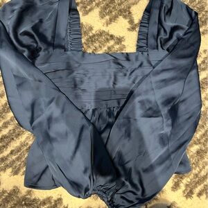 Abercrombie & Fitch Silk Navy Top